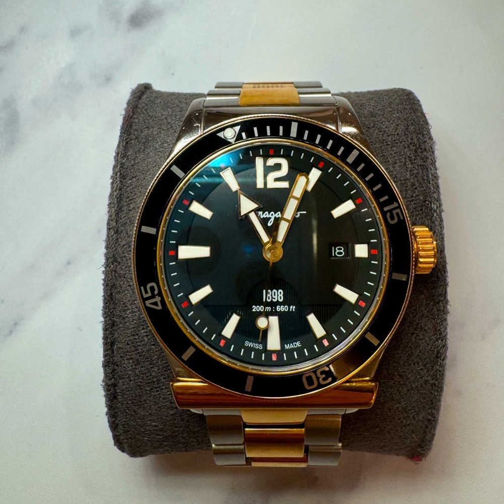 Salvatore Ferragamo 1898 Two Tone Stainless Steel Watch